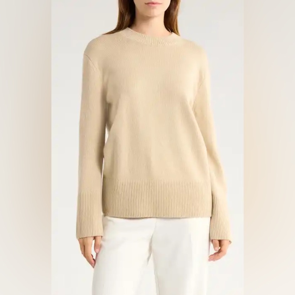 Vince Crew Neck Sweater in Beige